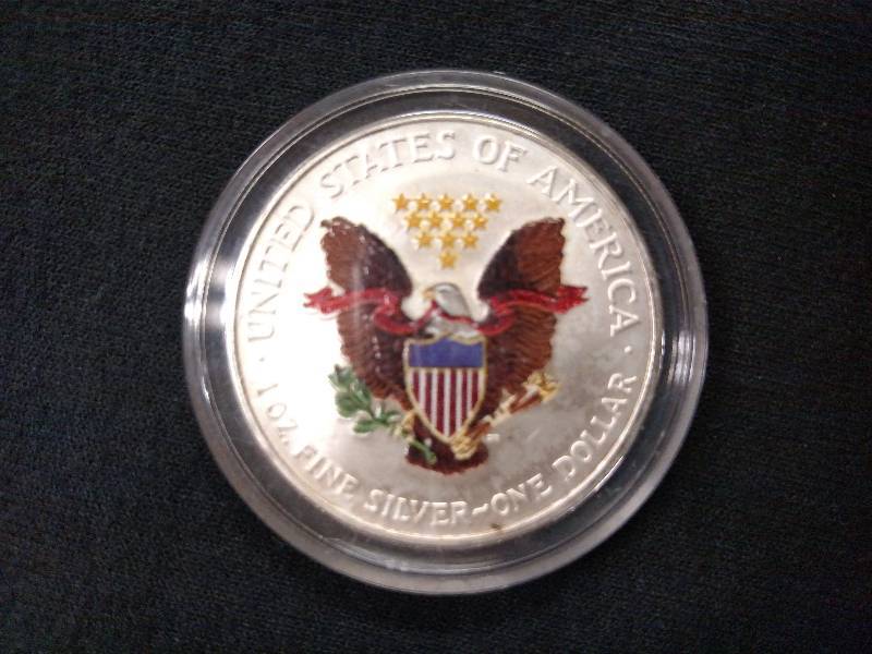 2007 Painted Silver Eagle One Dolla...