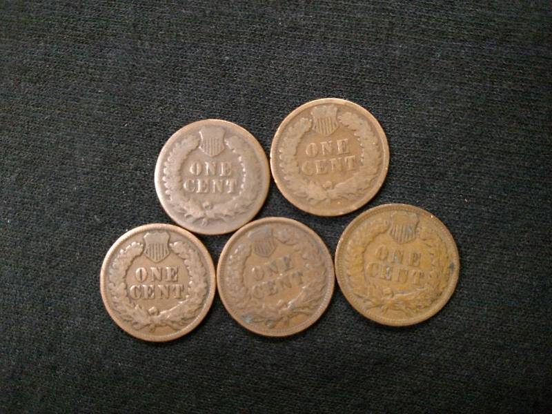 1887, 1902, 03, 06, & 07 Indian Hea...