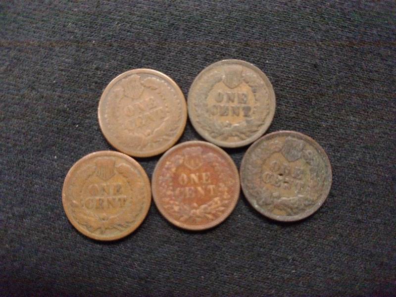 1883, 1902, 03, 06, & 07 Indian Hea...