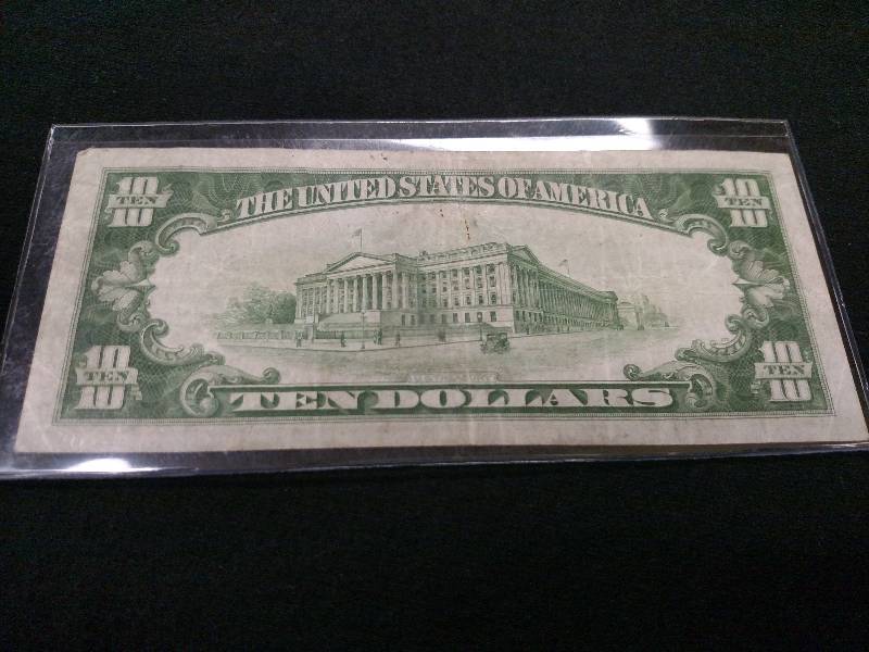 1928 B Ten Dollar Lime Green Seal N...