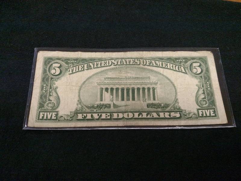 1950 A Five Dollar Green Seal Note...
