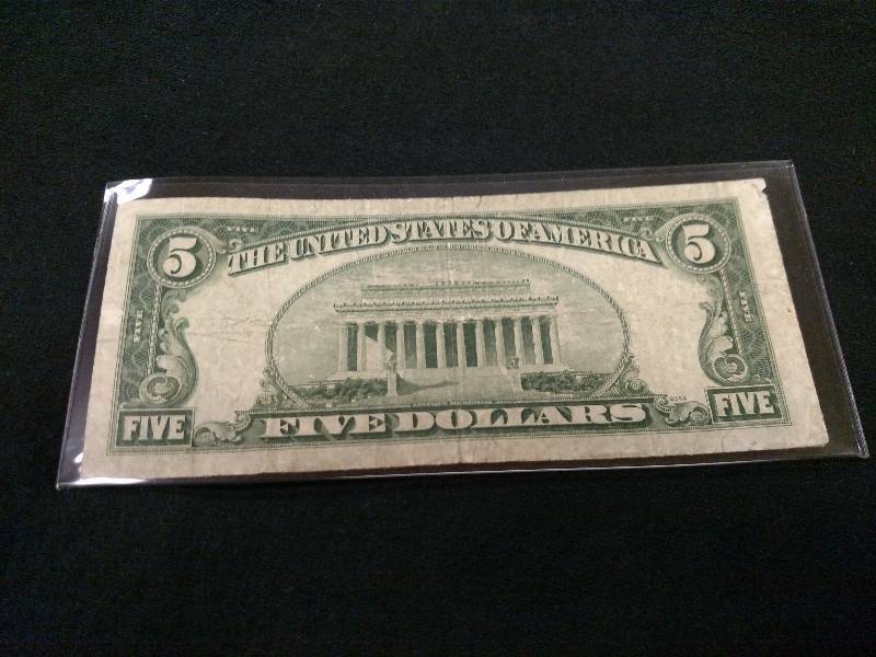1953 B Five Dollar Red Seal Note...