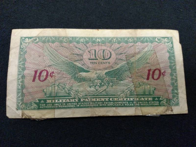 Ten Cents U.S. Military Payment Cer...
