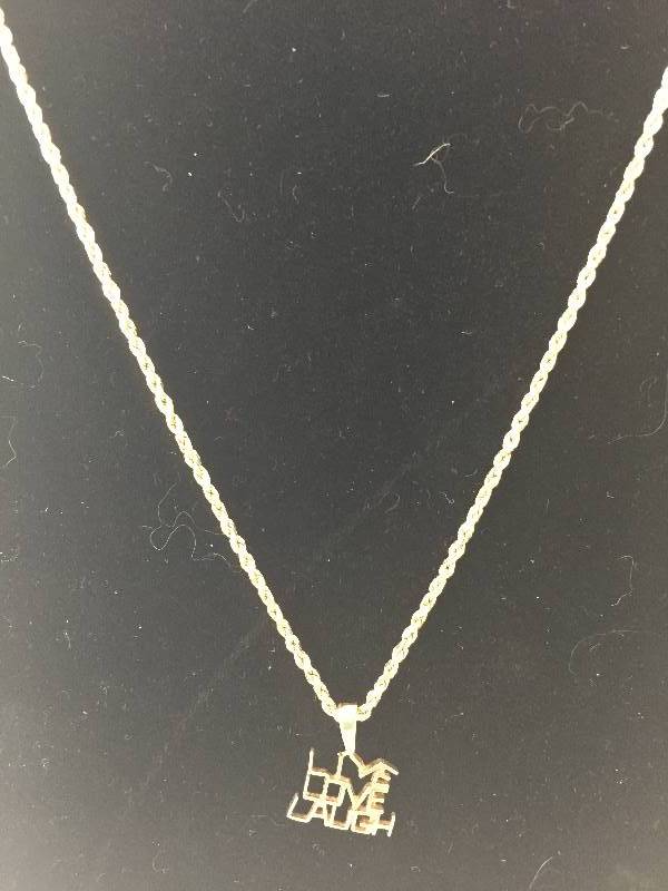 lot 1 image: 14K Gold Necklace - Live Laugh Love
