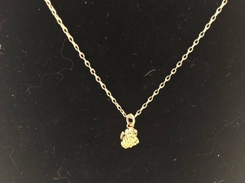 lot 4 image: 10K Gold Chain & 18K Nugget Pendant