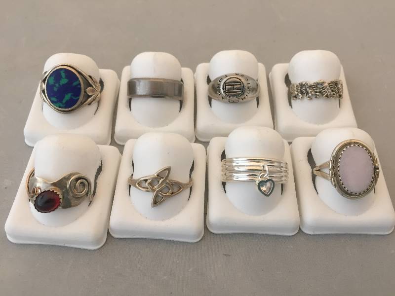 lot 52 image: Rings - Acid tested as Sterling Silver