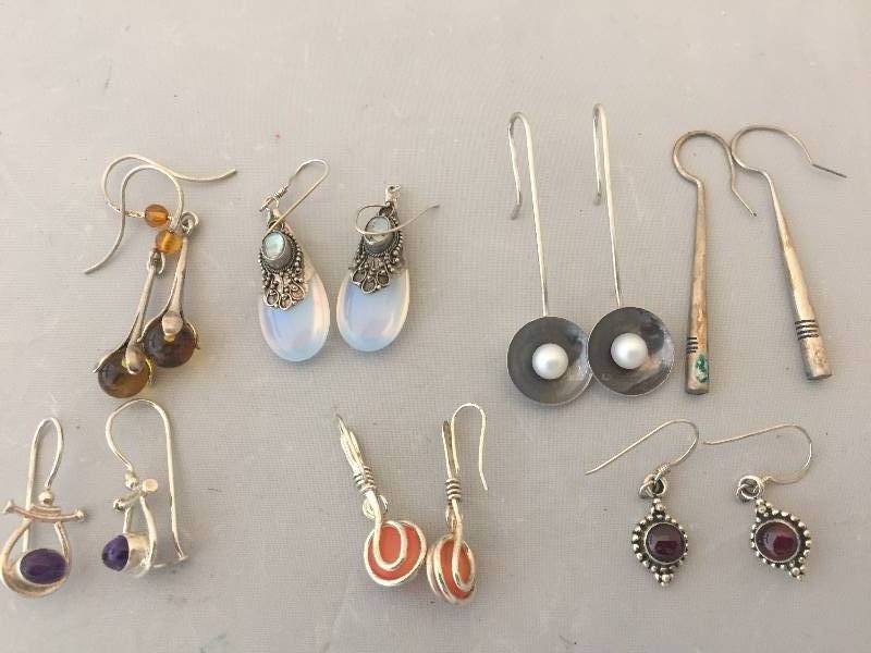 lot 102 image: Pierced Earrings - Acid tested as Sterling Silver