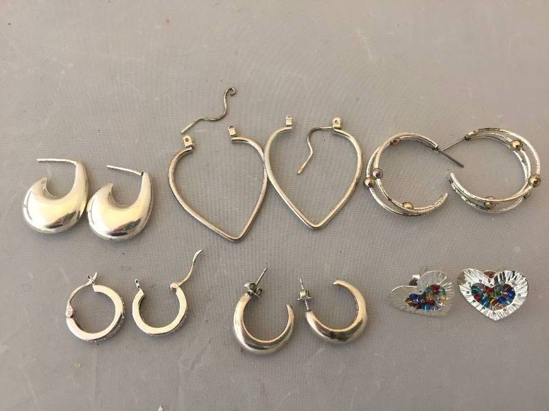 lot 141 image: Pierced Earrings - Acid tested as Sterling Silver