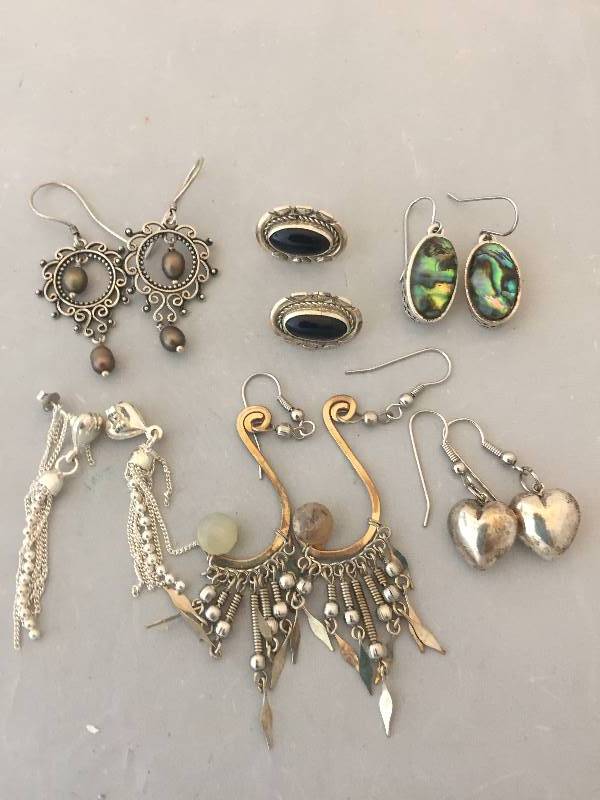 lot 69 image: Pierced Earrings - Acid tested as Sterling Silver