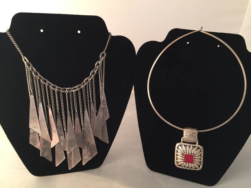 lot 41 image: Metal Fringe Necklace & Statement Necklace