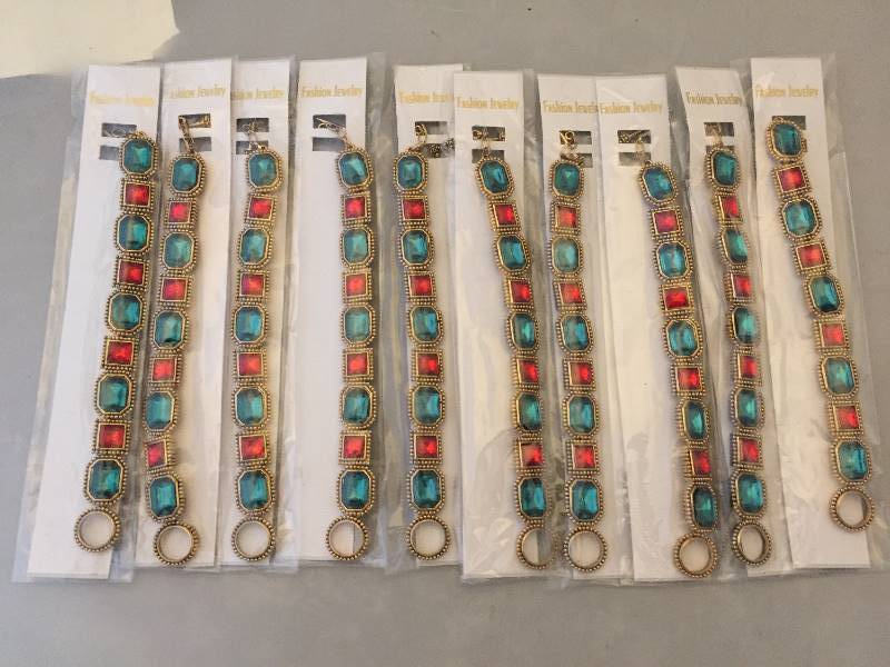 lot 72 image: 10 New Jeweled Bracelets in Packages