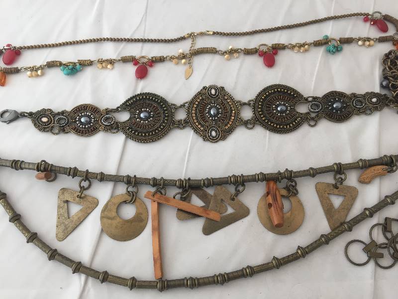 lot 121 image: Brasstone Metal Chain Belts