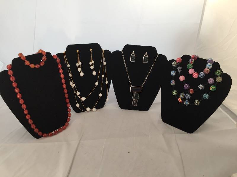 lot 61 image: 4 Jewelry Sets - Necklaces Earrings Bracelets