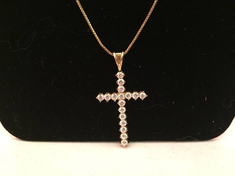 lot 70 image: Sterling Silver Crystal Cross