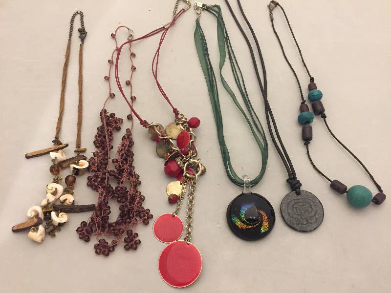 lot 173 image: Necklaces - Pendants on Cords  Ribbons