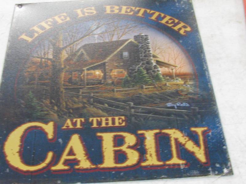 lot 54 image: Terry Redlin Cabin Sign