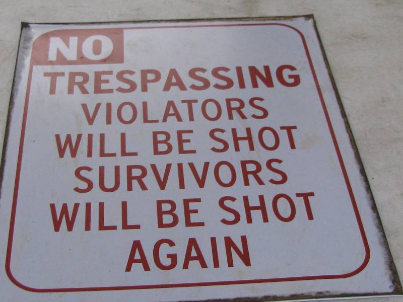 lot 55 image: NO Trespassing Sign