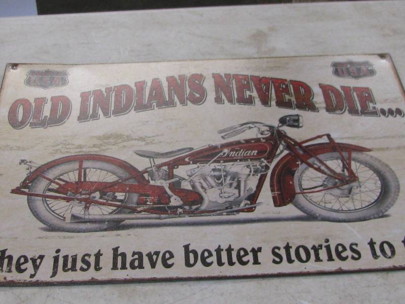 lot 67 image: Indian Motorcycle Sign