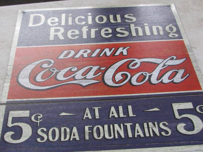 lot 80 image: Coca-Cola 5 Cent Sign