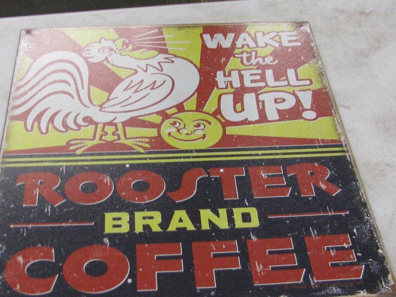 lot 90 image: Rooster Coffee Sign