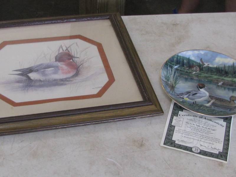 lot 111 image: Framed Print & Plate