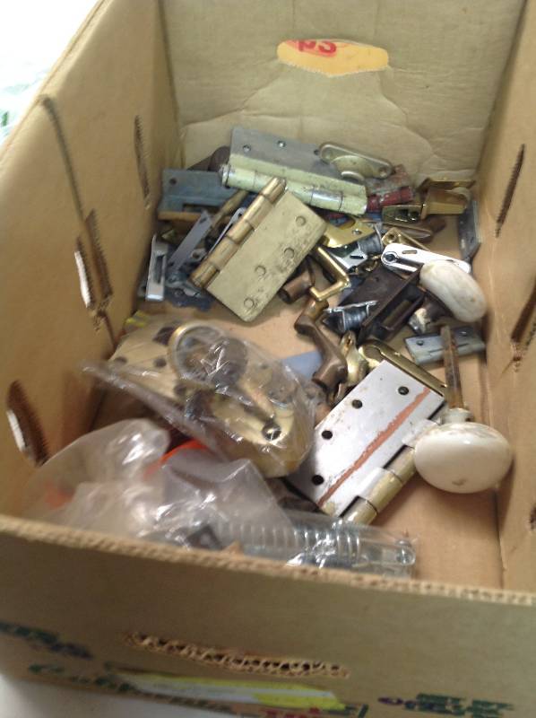 lot 78 image: Hardware - Door Handles and Locks, Different Size Chains, Some Dog chains,