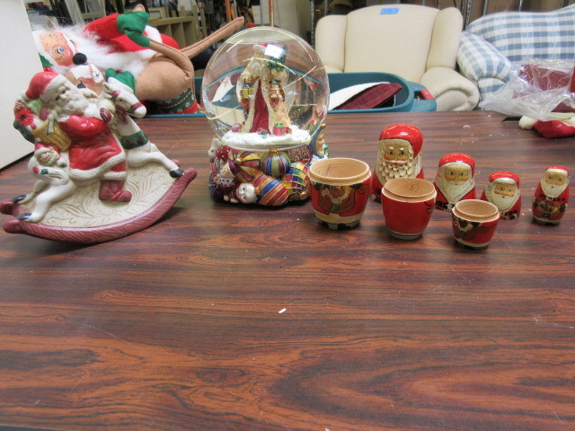 lot 308 image: SNOW GLOBE, NESTING DOLL AND MORE