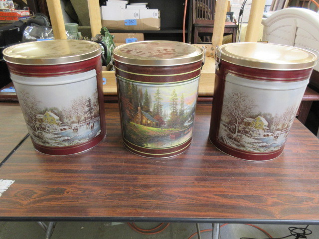lot 330 image: CANDYLAND POPCORN TINS AND ORNAMENTS