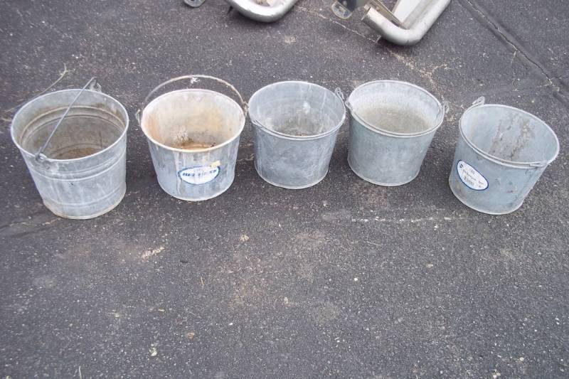 5 Galvanized Pails