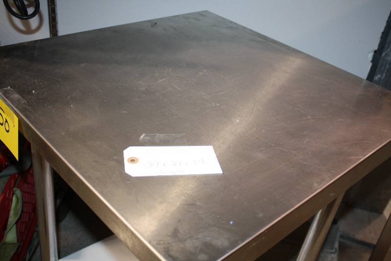 lot 50 image: Stainless Table 24 x24 X34 with Shelf
