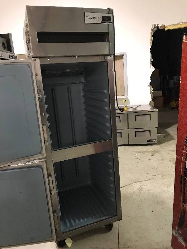 lot 5 image: Delfield Split Door Freezer on Casters - Model # 6125XL-SH1 - 115 Volts - 9 Amps - 25.5 x 32 x 79.5 Runs Freezes