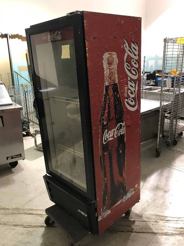 lot 13 image: Habo, Mod #ESM12, glass door commercial refrigerator, SN 22006864, 115 volts, 6.5 amps Runs Cools