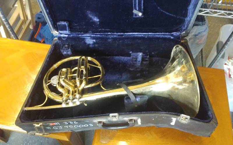 lot 42 image: Vintage CONN French Horn With Case (No Mouth Piece)