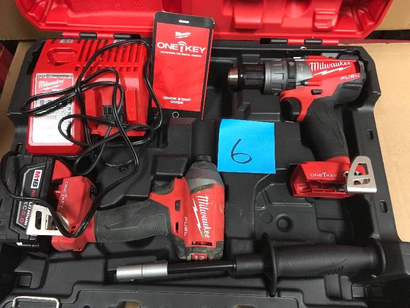 Milwaukee M18 FUEL ONE-KEY 18-Volt Lithium-Ion Brushless Cordless Hammer DrillImpact Driver Combo Kit w(2) 5.0Ah Batteries, Case in working conditions