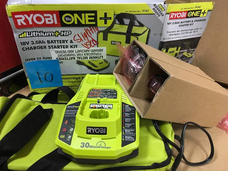 Ryobi18-Volt ONE Lithium-Ion Battery Starter Kit with (2) 3.0Ah Batteries, Rapid Charger and Bag