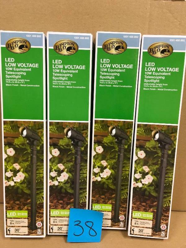 Hampton Bay Low-Voltage 10-Watt Equivalent Black Outdoor Integrated LED Landscape Telescoping Spot Light