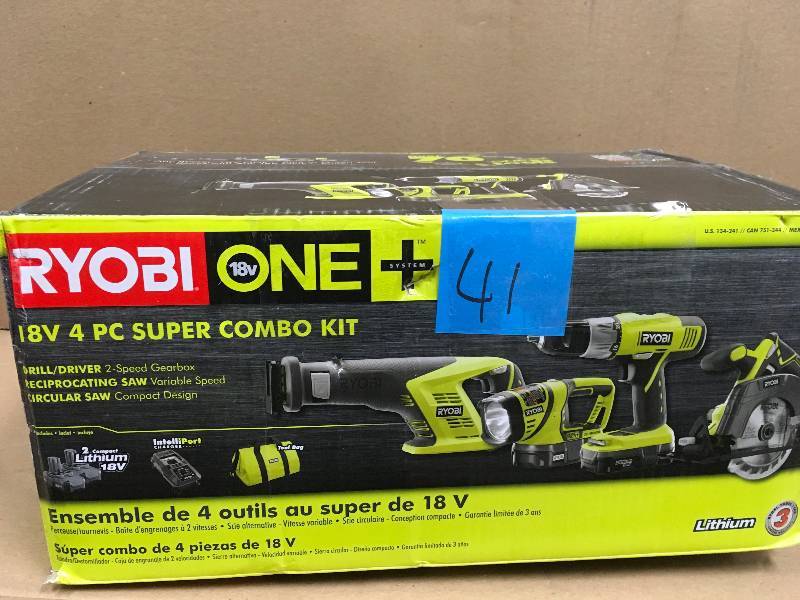 Ryobi 18-Volt ONE Lithium-Ion Cordless Super Combo Kit (4-Piece)