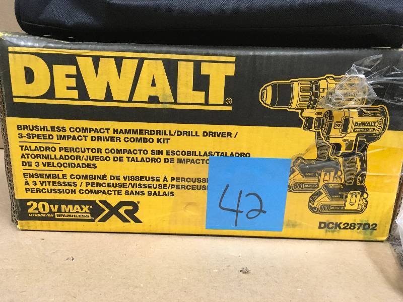 Dewalt 20-Volt MAX XR Lithium-Ion Cordless Brushless HammerdrillImpact Combo Kit (2-Tool) with (2) Batteries 2Ah and Charger