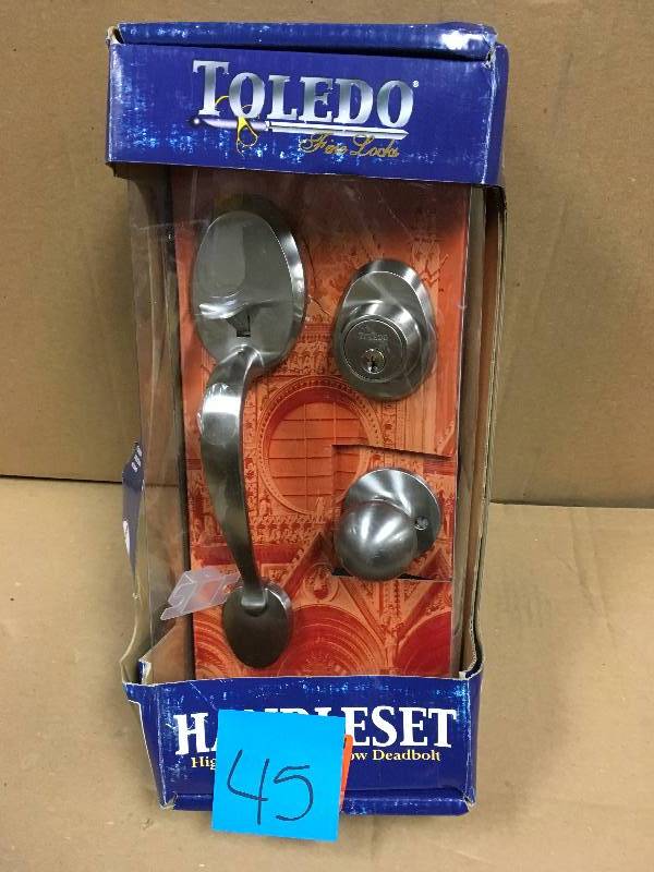 Toledo Oviedo Single Cylinder Satin Nickel Door Handleset