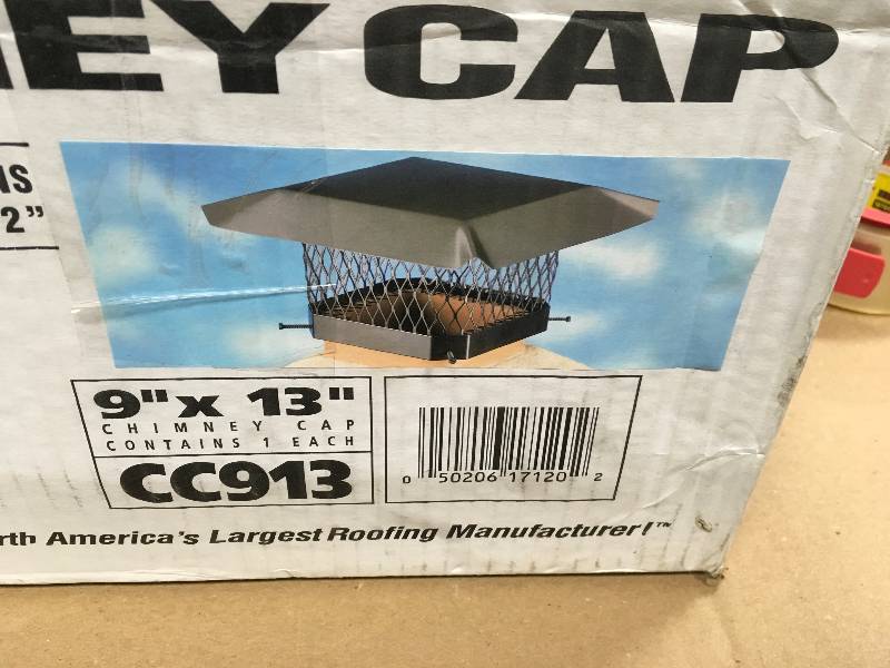 Master Flow 9 in. x 13 in. Galvanized Steel Fixed Chimney Cap in Black