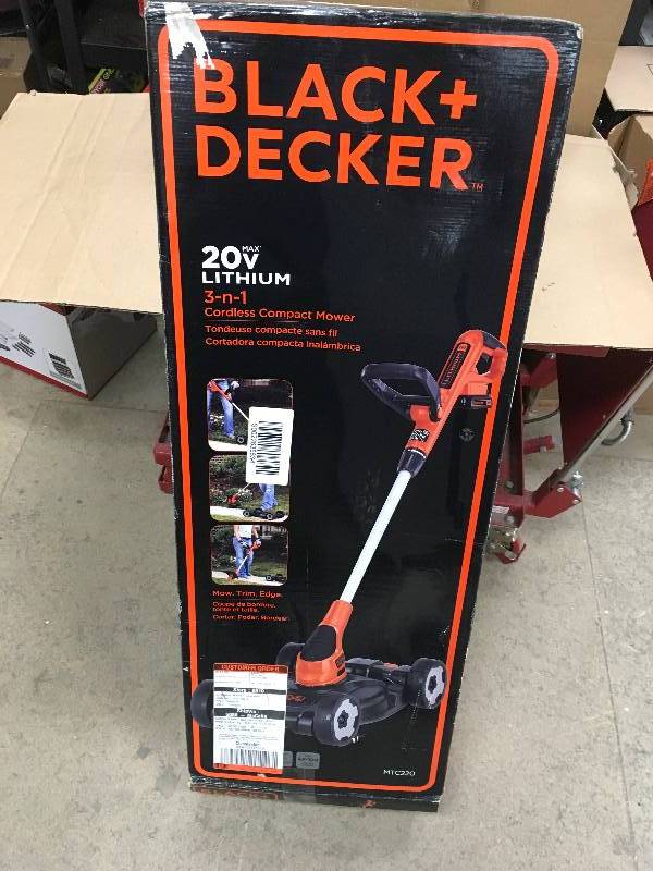 Black and decker 12 in. 20-Volt MAX Lithium-Ion Cordless 3-in-1 String TrimmerEdgerMower with (2) 2.0 Ah Batteries and Charger Included