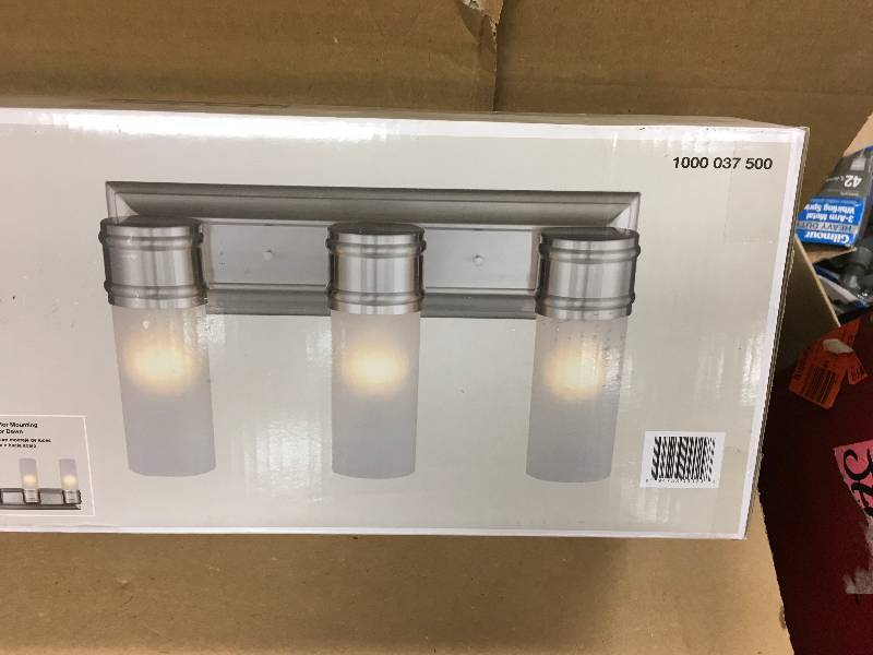 Hampton Bay 3-Light Brushed Nickel Wall Vanity Fixture