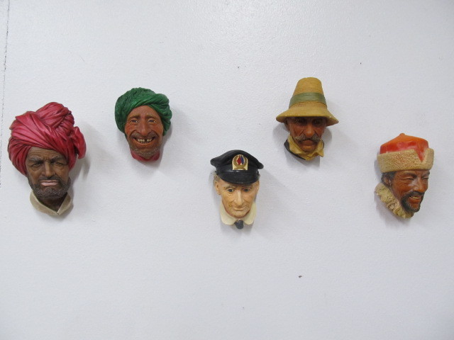 lot 15 image: Lot of Vintage BOSSON Chalkware Display Heads