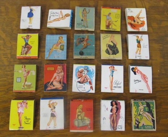 lot 20 image: Lot of Original Vintage 1940s PINUP Advertising Matchbooks