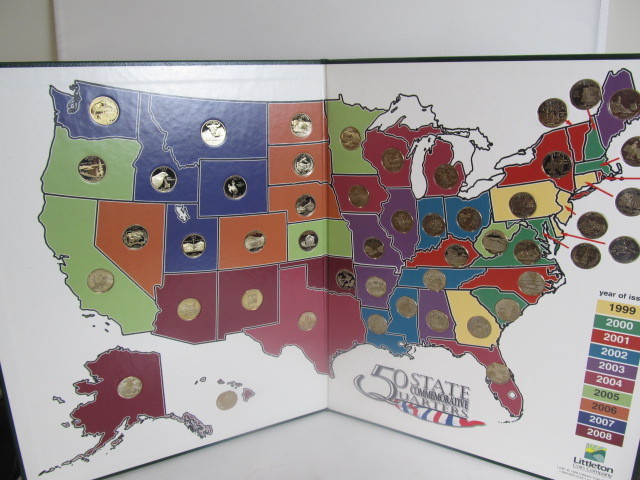 lot 35 image: COMPLETE US State Quarter Set wMap