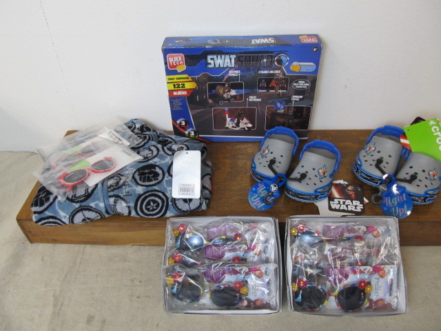 lot 68 image: Group of Brand New Kids Items - Crocs Toys etc
