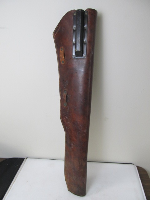 lot 91 image: Orig WW2 Leather M1 Carbine Rifle Jeep Scabbard 