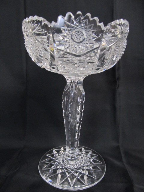 lot 120 image: Antique Brilliant Cut Crystal Compote