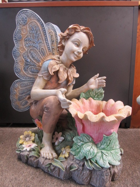 lot 129 image: Large Garden Fairy Planter Statue