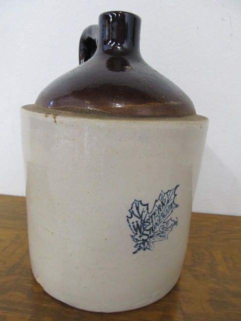 lot 140 image: Vintage WESTERN STONEWARE Whiskey Jug